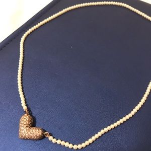 Rose gold and pearl heart necklace 🌹🏵